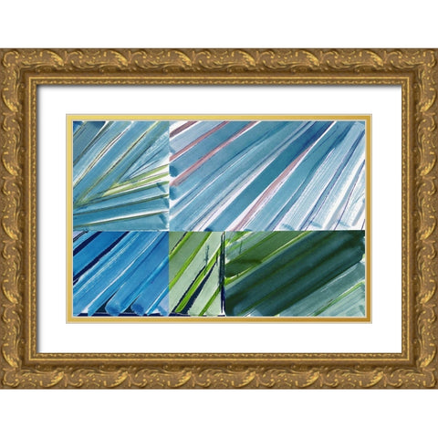 Botanical Green II Gold Ornate Wood Framed Art Print with Double Matting by Cartissi