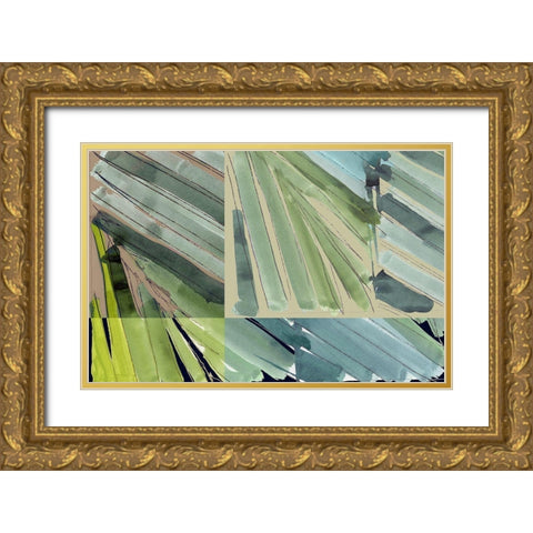 Botanical Green IV Gold Ornate Wood Framed Art Print with Double Matting by Cartissi