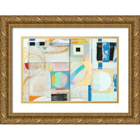 City Grid II Gold Ornate Wood Framed Art Print with Double Matting by Cartissi