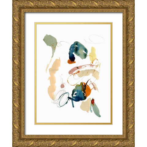 Wide Swirl I Gold Ornate Wood Framed Art Print with Double Matting by Cartissi