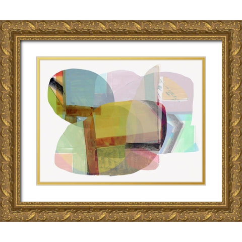 Rainbow Overlay I  Gold Ornate Wood Framed Art Print with Double Matting by Cartissi