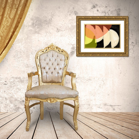 Four Semi Moons I  Gold Ornate Wood Framed Art Print with Double Matting by Cartissi
