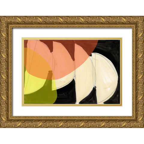 Four Semi Moons I  Gold Ornate Wood Framed Art Print with Double Matting by Cartissi
