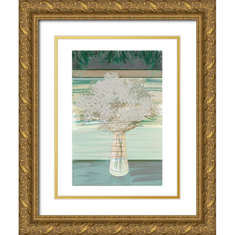 Dried Florals I Gold Ornate Wood Framed Art Print with Double Matting by Cartissi