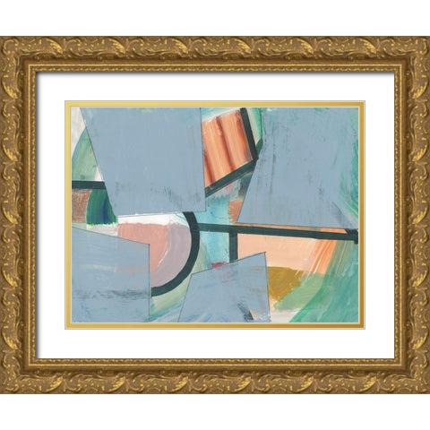 Blueblock I  Gold Ornate Wood Framed Art Print with Double Matting by Cartissi