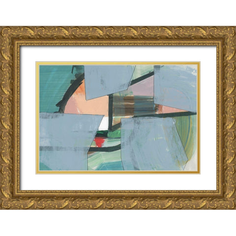 Blueblock II  Gold Ornate Wood Framed Art Print with Double Matting by Cartissi