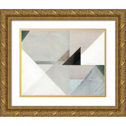 Crackelure II Gold Ornate Wood Framed Art Print with Double Matting by Cartissi