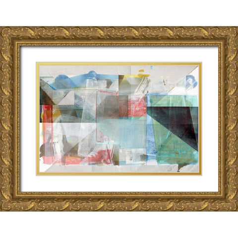 Crackelure Mixture Gold Ornate Wood Framed Art Print with Double Matting by Cartissi