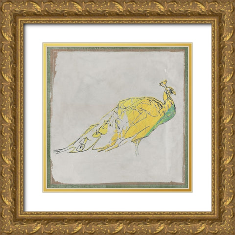 Exotic Bird II Gold Ornate Wood Framed Art Print with Double Matting by Cartissi