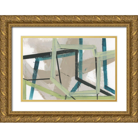 Structure II Gold Ornate Wood Framed Art Print with Double Matting by Cartissi