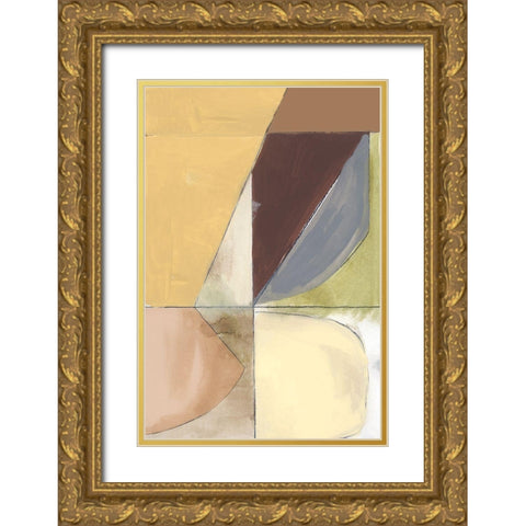 Creamsicle Shapes II  Gold Ornate Wood Framed Art Print with Double Matting by Cartissi
