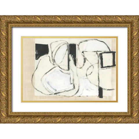 Settling Shapes I Gold Ornate Wood Framed Art Print with Double Matting by Cartissi