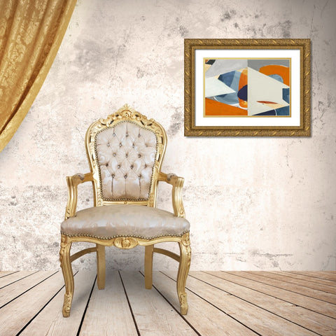 Overlapping Shapes I  Gold Ornate Wood Framed Art Print with Double Matting by Cartissi