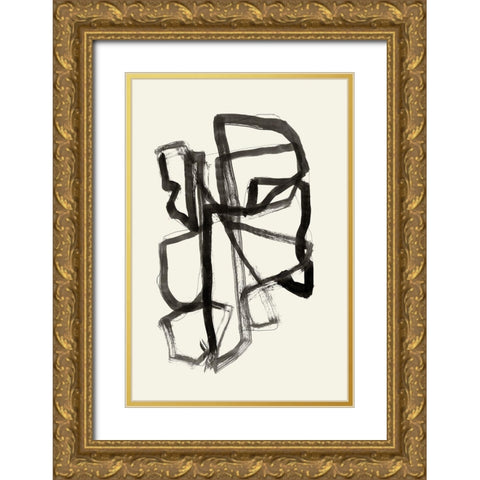 Conte II Gold Ornate Wood Framed Art Print with Double Matting by Cartissi