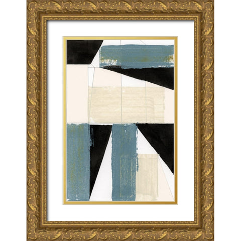 Monochrome Emblem II  Gold Ornate Wood Framed Art Print with Double Matting by Cartissi