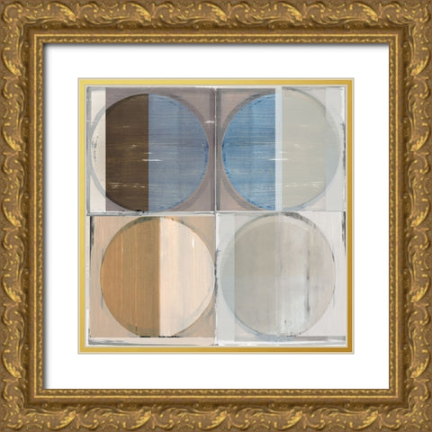 Circle Tiles II Gold Ornate Wood Framed Art Print with Double Matting by Cartissi