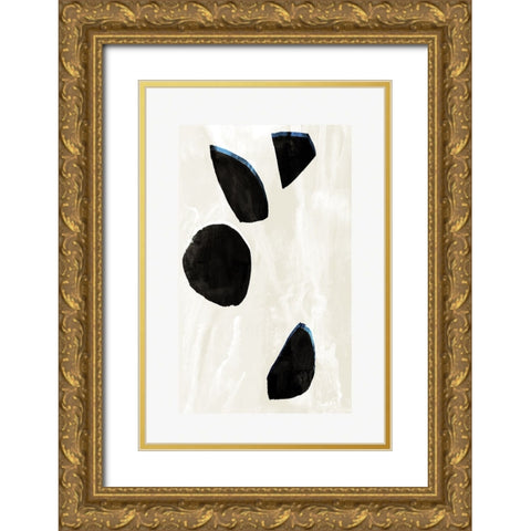 Neutral Black And White II Gold Ornate Wood Framed Art Print with Double Matting by Cartissi