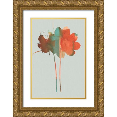 Pastel Union I Gold Ornate Wood Framed Art Print with Double Matting by Cartissi