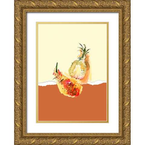 Fruit Contrast III Gold Ornate Wood Framed Art Print with Double Matting by Cartissi