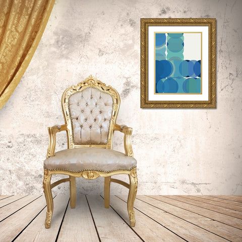 Repeat Dot Repeat I Gold Ornate Wood Framed Art Print with Double Matting by Cartissi