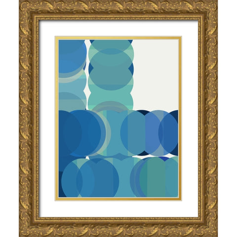 Repeat Dot Repeat I Gold Ornate Wood Framed Art Print with Double Matting by Cartissi