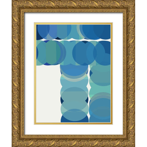 Repeat Dot Repeat II Gold Ornate Wood Framed Art Print with Double Matting by Cartissi
