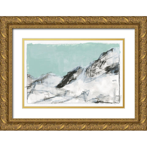 Mountain Blue II  Gold Ornate Wood Framed Art Print with Double Matting by Cartissi