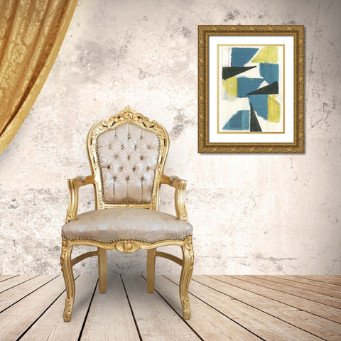 Golden Metallics I  Gold Ornate Wood Framed Art Print with Double Matting by Cartissi
