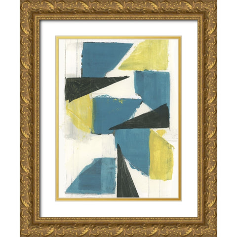 Golden Metallics I  Gold Ornate Wood Framed Art Print with Double Matting by Cartissi