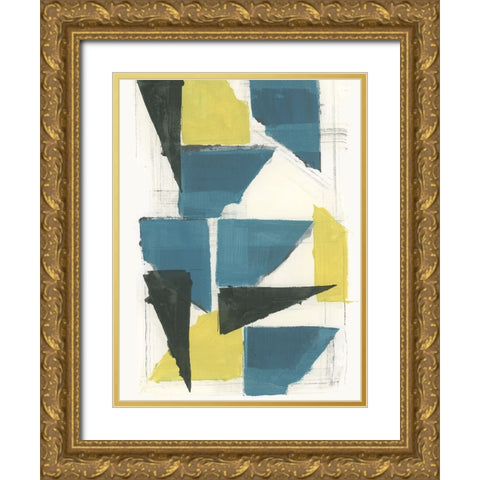 Golden Metallics II  Gold Ornate Wood Framed Art Print with Double Matting by Cartissi