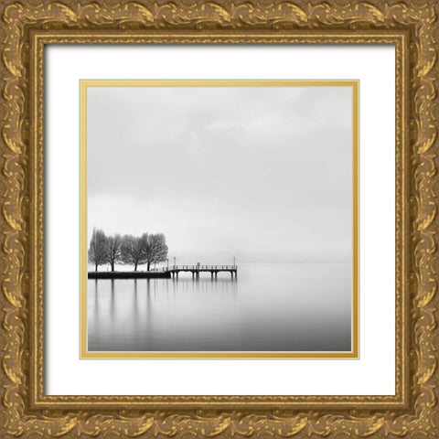 Digalekis - Pier with Trees II Gold Ornate Wood Framed Art Print with Double Matting by 1x