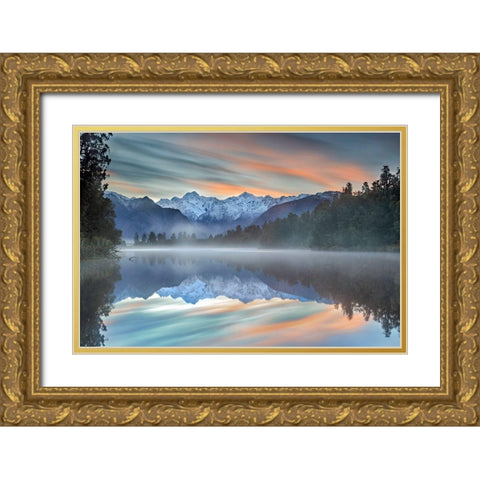 Metro - Pastel Hues Gold Ornate Wood Framed Art Print with Double Matting by 1x