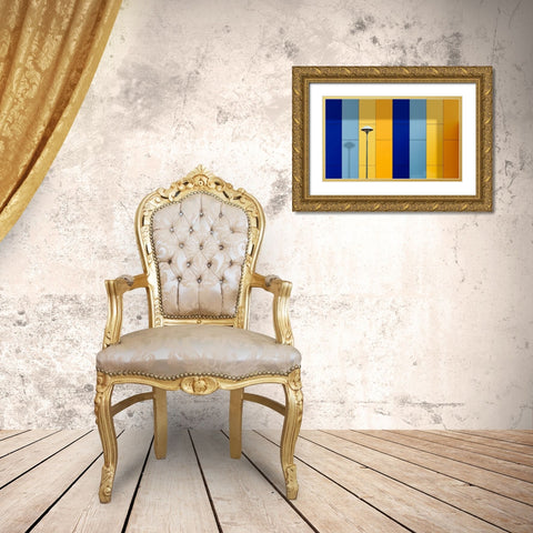 Urban Colors Gold Ornate Wood Framed Art Print with Double Matting by Novillo
