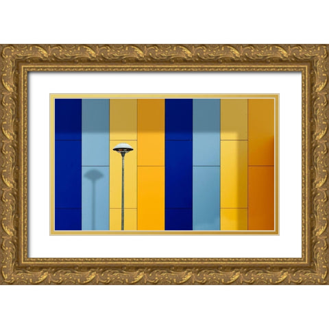 Urban Colors Gold Ornate Wood Framed Art Print with Double Matting by Novillo