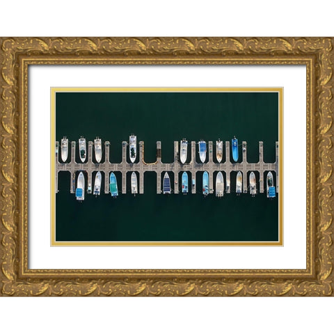 Vertical Alignment Gold Ornate Wood Framed Art Print with Double Matting by Khattab, Hesham