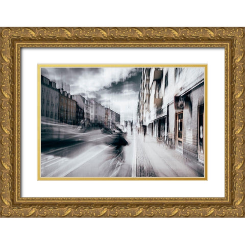 Life in Copenhagen Gold Ornate Wood Framed Art Print with Double Matting by Chiriaco