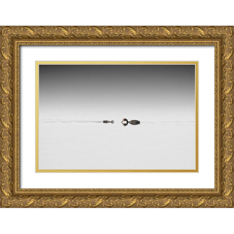 Meeting Gold Ornate Wood Framed Art Print with Double Matting by Pettersson