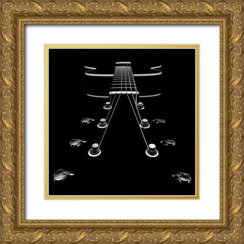 My New Baby Gold Ornate Wood Framed Art Print with Double Matting by Simonsen