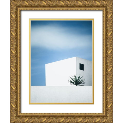Palm tree Gold Ornate Wood Framed Art Print with Double Matting by Wasinger