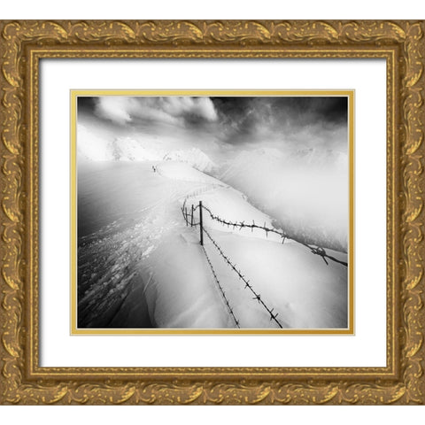 Into the White Gold Ornate Wood Framed Art Print with Double Matting by Rebustini