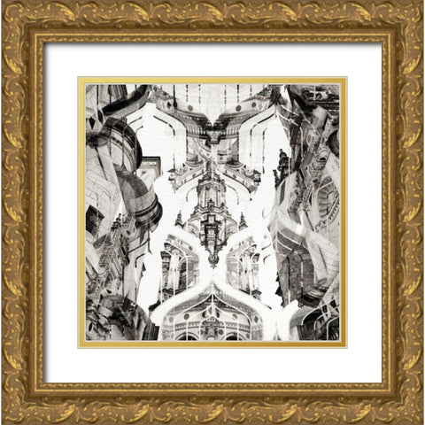 Motley Gold Ornate Wood Framed Art Print with Double Matting by YK Studios