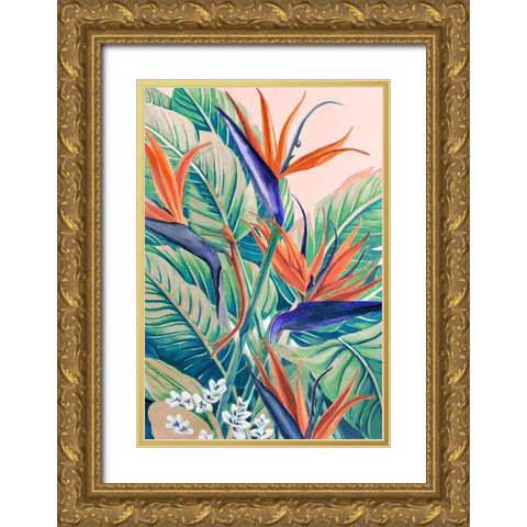 Joyful Paradise  Gold Ornate Wood Framed Art Print with Double Matting by Earle, Cathy