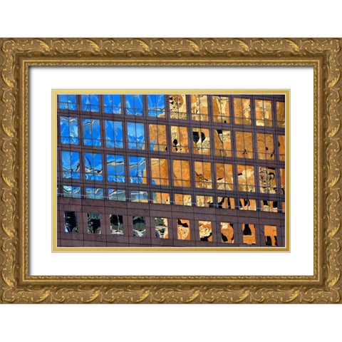 Lion In Water Gold Ornate Wood Framed Art Print with Double Matting by Zimbalist, David
