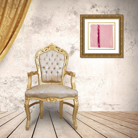 Pink Streak  Gold Ornate Wood Framed Art Print with Double Matting by Aryai, Sia