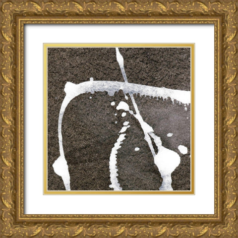 Splatter I  Gold Ornate Wood Framed Art Print with Double Matting by Aryai, Sia