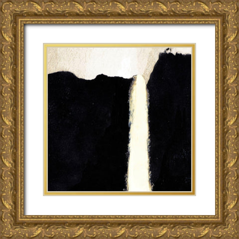 Ink Cliff I  Gold Ornate Wood Framed Art Print with Double Matting by Aryai, Sia