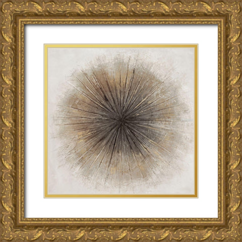 Golden Sphere I  Gold Ornate Wood Framed Art Print with Double Matting by Hazel J