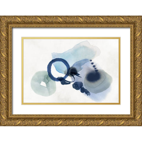 Blue Cosmos I Gold Ornate Wood Framed Art Print with Double Matting by Hazel J