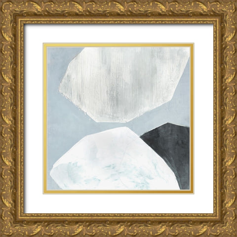 Blue Foundtain I Gold Ornate Wood Framed Art Print with Double Matting by Hazel J