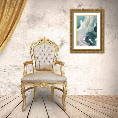 Harmonious Hues I Gold Ornate Wood Framed Art Print with Double Matting by Hazel J